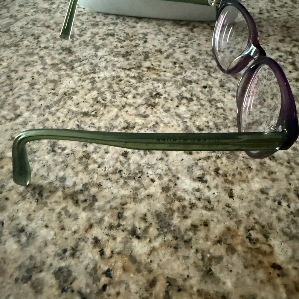 Warby Parker Plum and Green Eyeglasses with Case